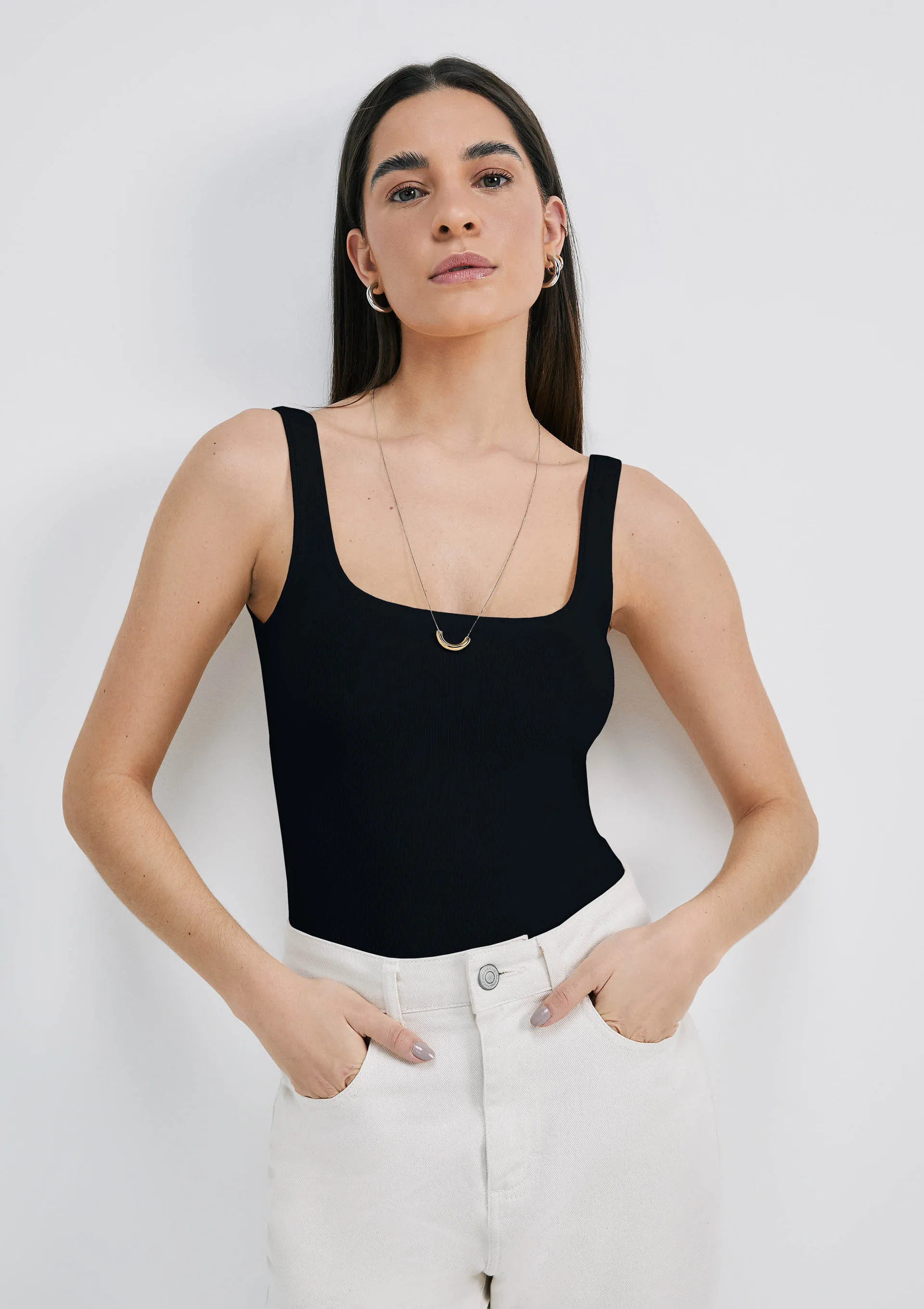 Regata Feminina Decote Quadrado Em Ribana - Hering Store | Hering (BR)