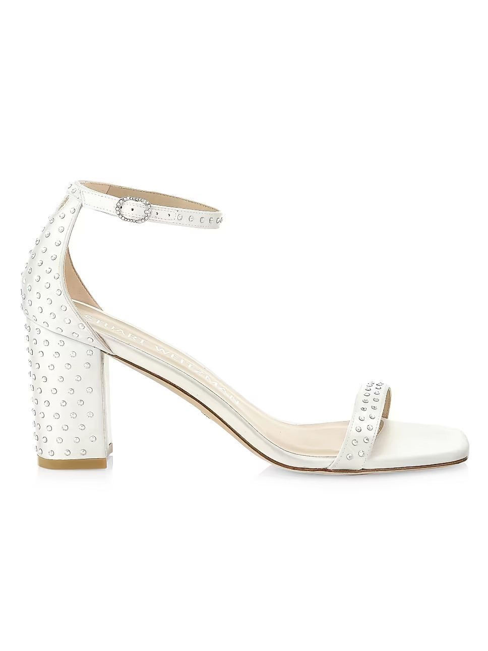 Nearlynude Satin Studded Sandals | Saks Fifth Avenue