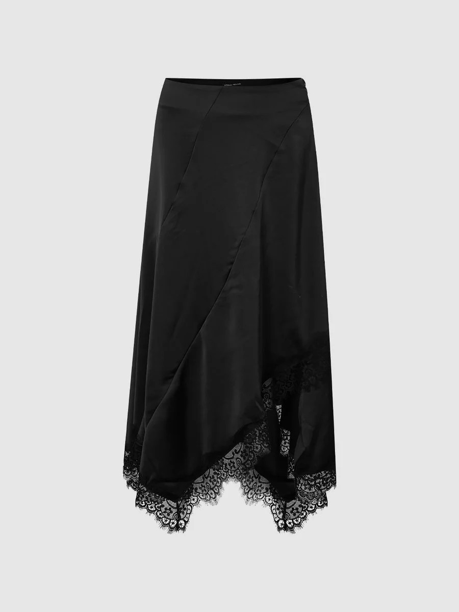 Irregular Lace Hem A-Line Skirts | Urban Revivo