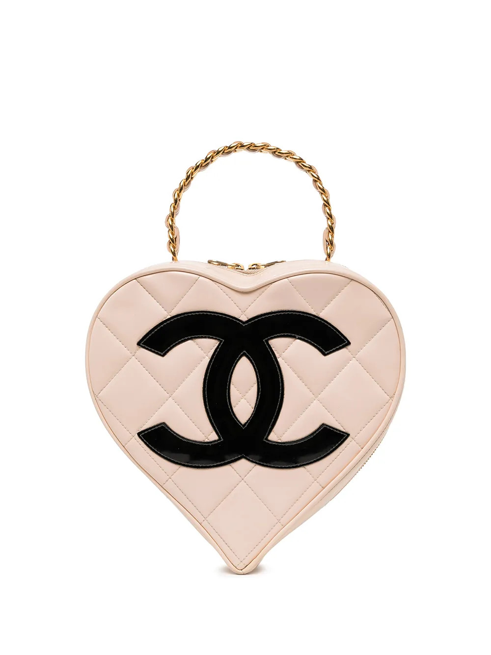 CHANEL Pre-Owned 1995 diamond-quilted CC Heart Handbag | Pink | FARFETCH | Farfetch Global
