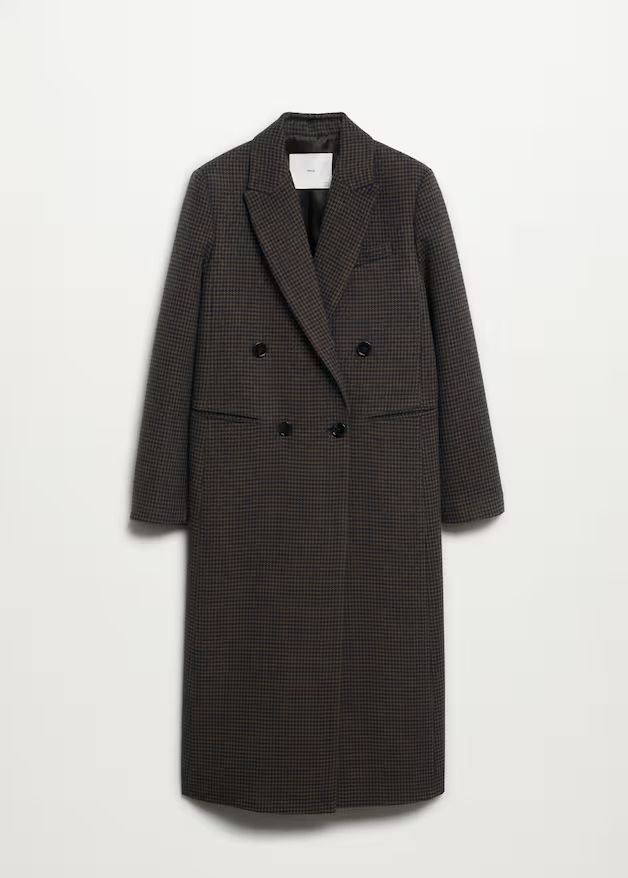 Checked wool-blend overcoat | MANGO (US)