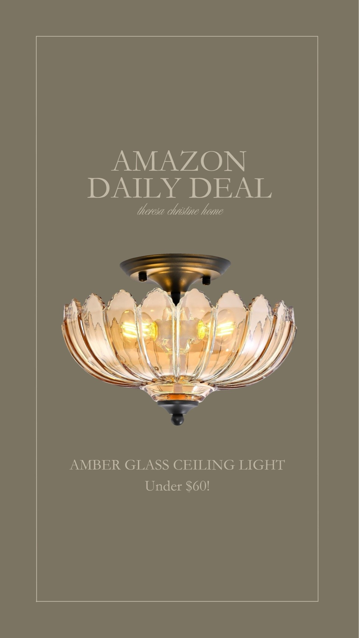 Amazon daily deal: the prettiest ceiling light! ✨ I love this amber glass lighting fixture. 😍🙌🏻