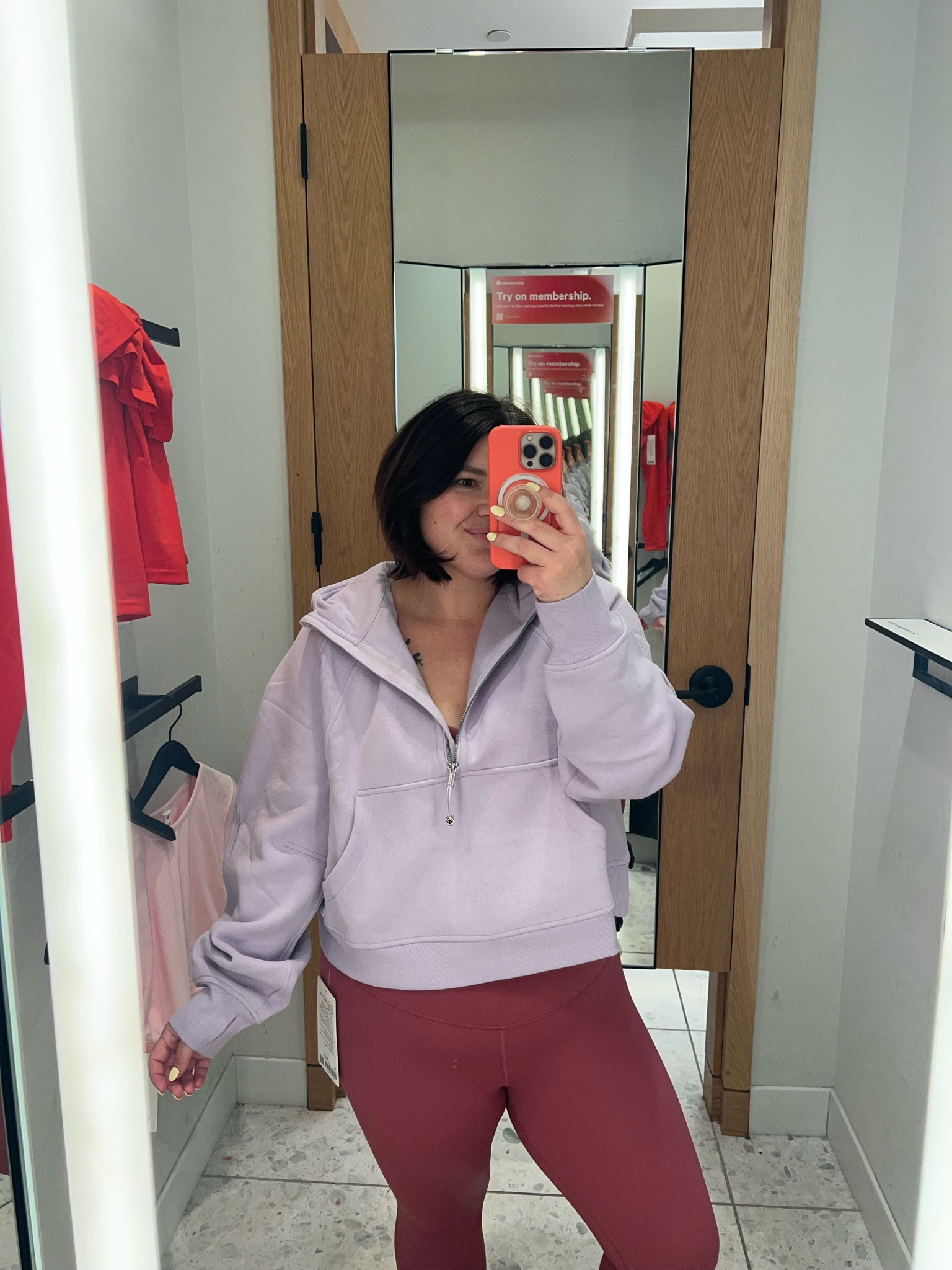 This color of lululemon half zip oversized scuba is just STUNNING. I’m wearing the xl/xxl. Size 10 leggings  

#LTKfitness #LTKmidsize #LTKSeasonal