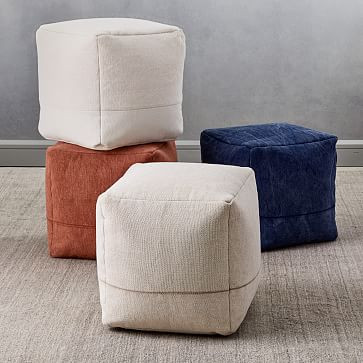 Cotton Canvas Pouf | West Elm (US)