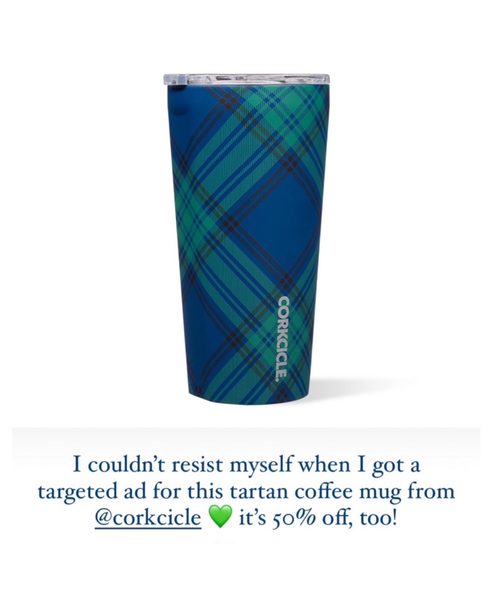 Adorable reusable coffee cups and drink ware from Corkcicle — I couldn’t resist myself when I saw this tartan coffee mug, especially when I saw it was on sale for 50% off! Tagging this exact mug plus some other great styles from the reusable drink ware site here, including collaborations with Rifle Paper Co and others. (P.S. You can get a free straw set or other discounts when you sign up for their email list!)

#LTKhome #LTKtravel #LTKsalealert