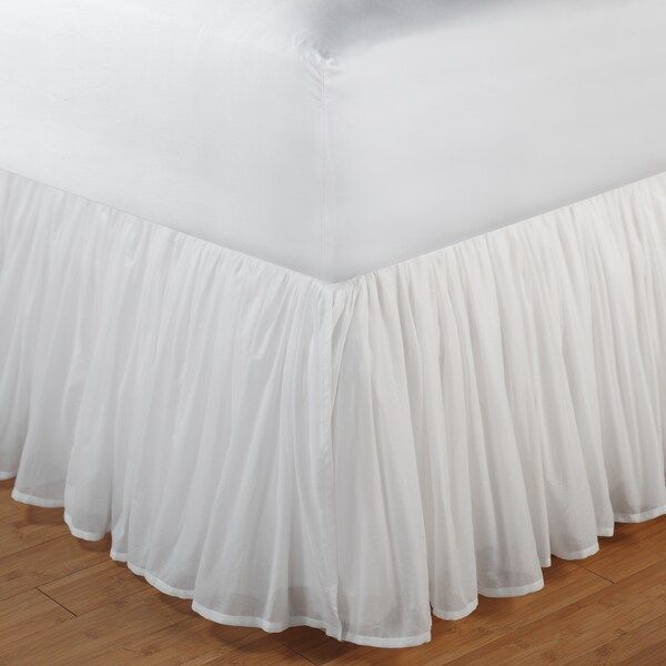 Greenland Home Fashions White Sheer 100-percent Cotton Voile Bedskirt | Bed Bath & Beyond