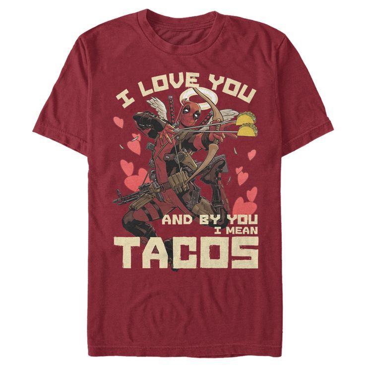 Men's Marvel Deadpool Taco Cupid T-Shirt | Target