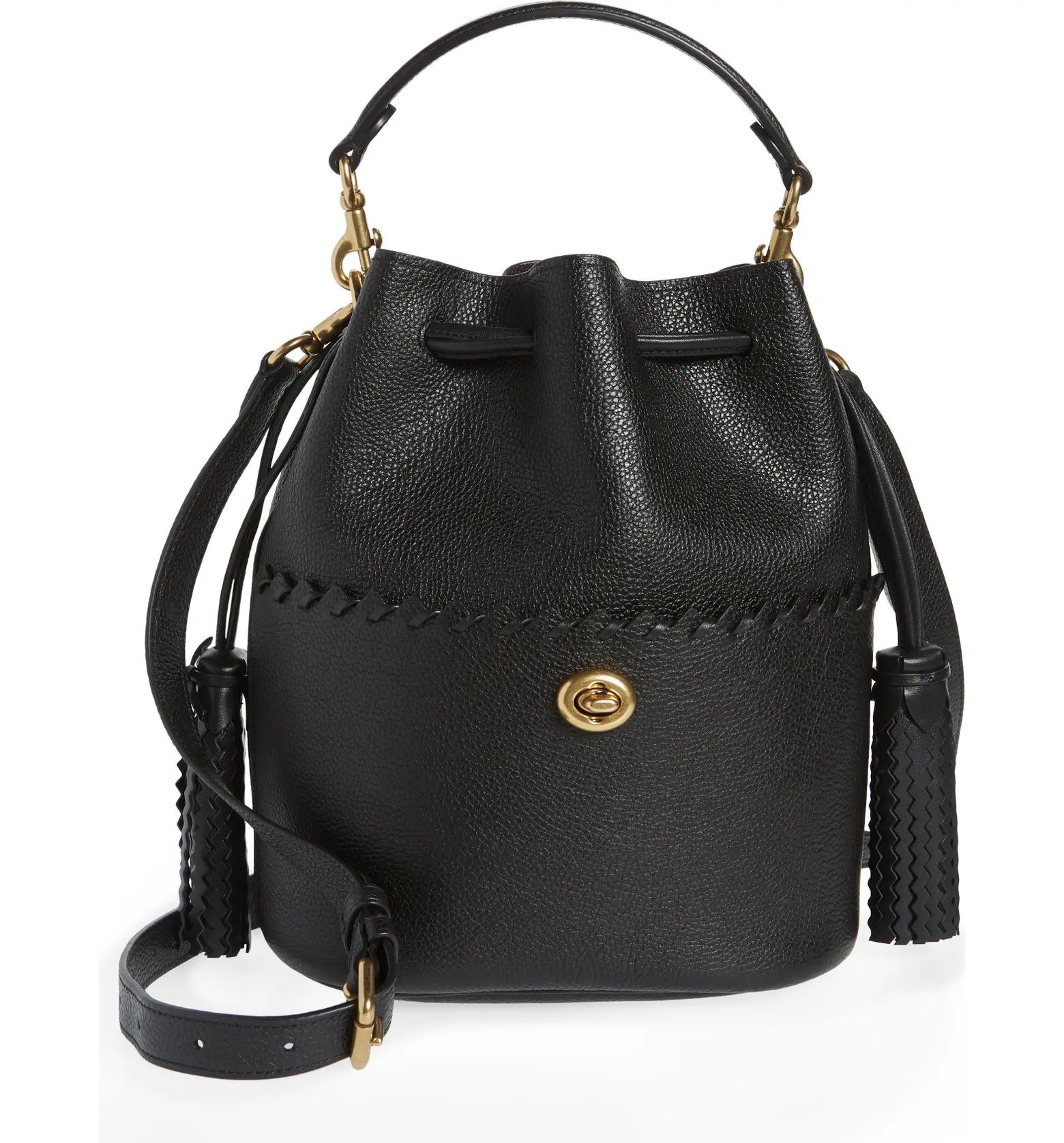 Lora Whipstitch Leather Bucket Bag | Nordstrom