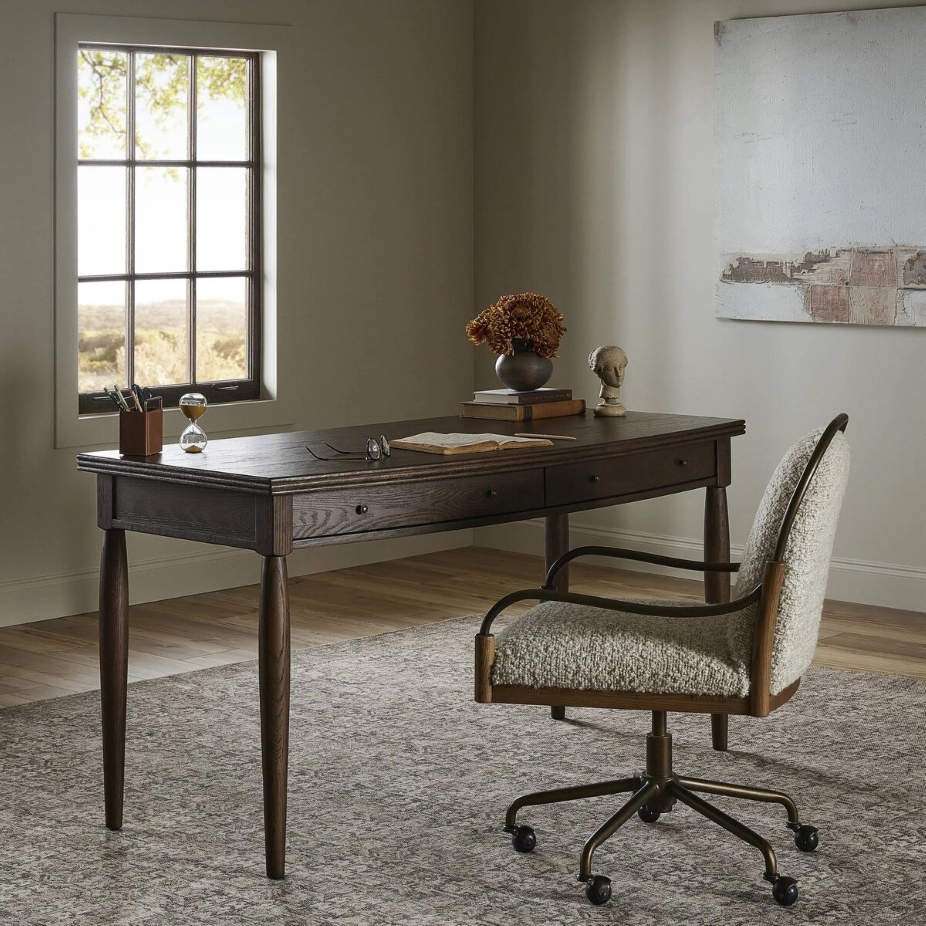 BOWFRONT Writing Desk | Perigold