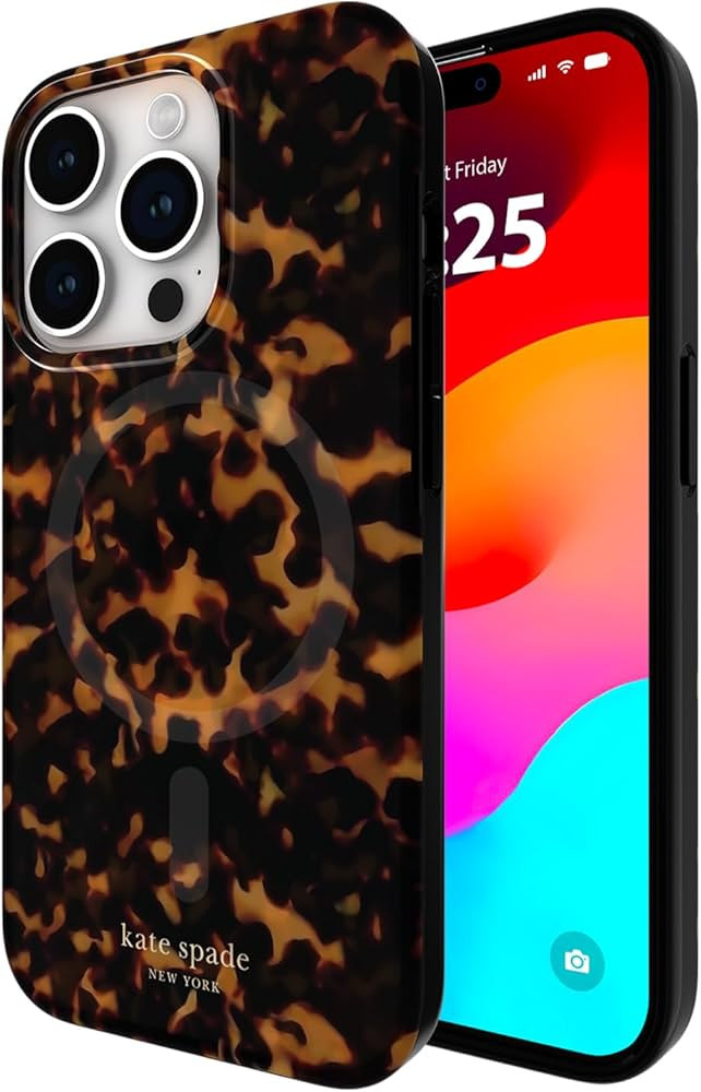 Kate Spade New York iPhone 15 Pro Case, Compatible with MagSafe - Tortoiseshell | Amazon (US)