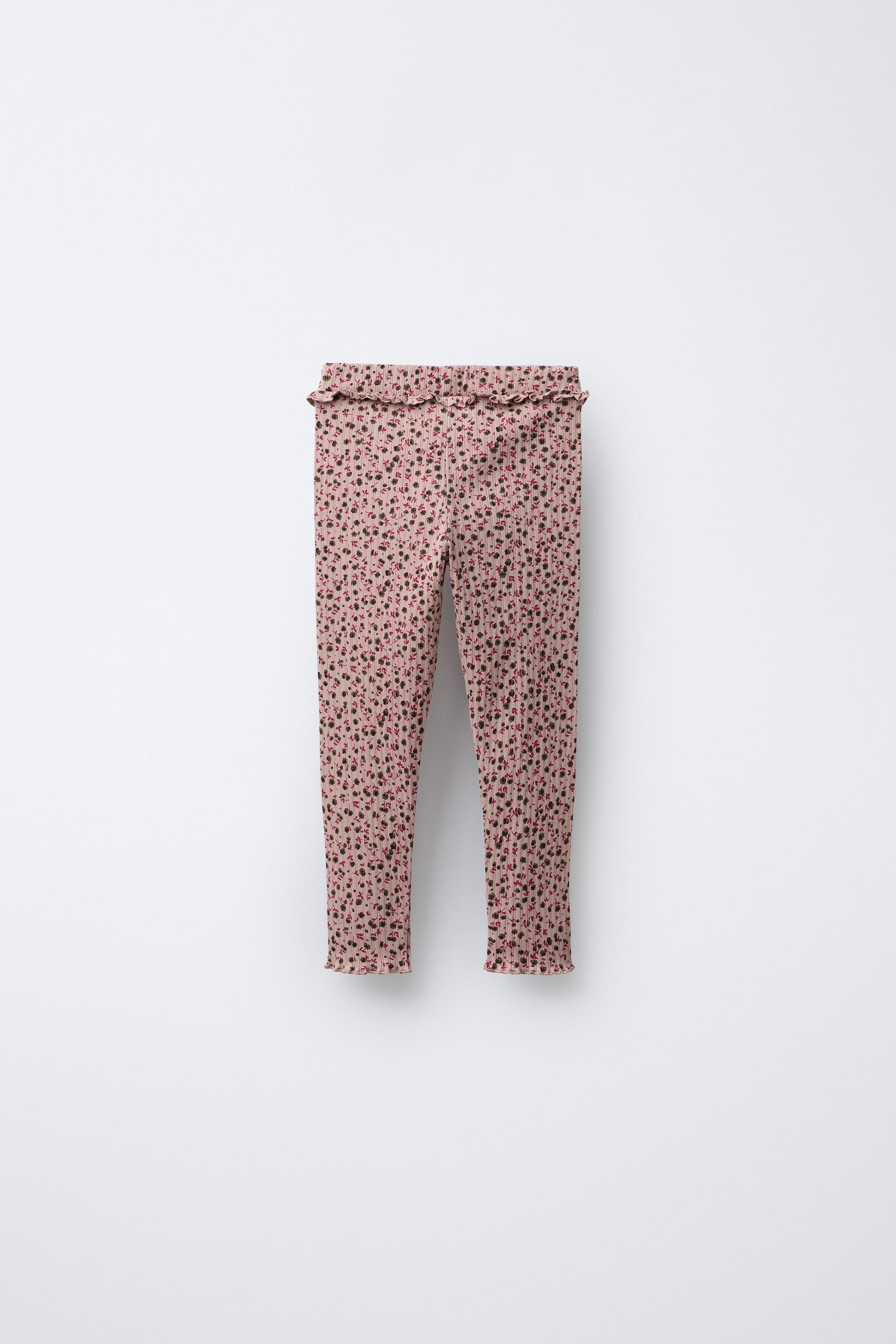 PRINTED RIBBED LEGGINGS | Zara US