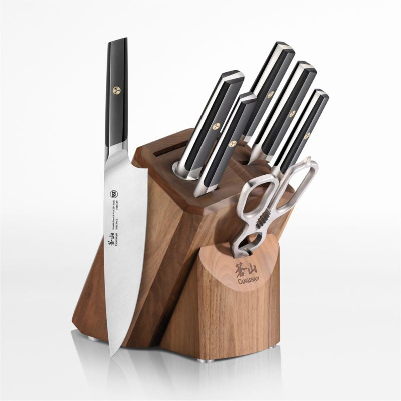 Cangshan Everest Black 8-Piece Knife Block Set + Reviews | Crate & Barrel | Crate & Barrel