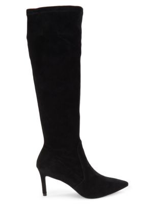 Stuart Weitzman Wanessa Suede Heel Knee High Sock Boots on SALE | Saks OFF 5TH | Saks Fifth Avenue OFF 5TH