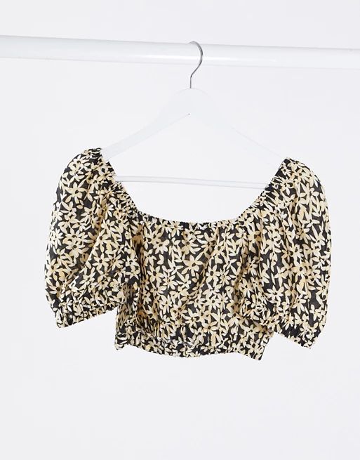 & Other Stories sunflower print cropped top in black | ASOS (Global)