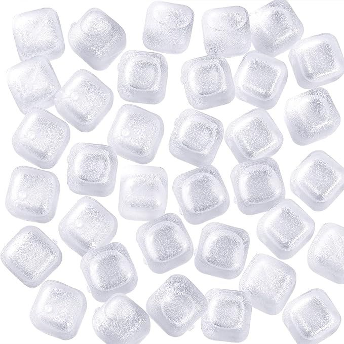 Reusable Ice Cubes for Drinks, 50 Pack Refreezable Plastic Ice Cubes BPA Free, Chills Drinks With... | Amazon (US)