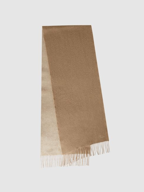 Reiss Camel Picton Wool-Cashmere Scarf | Reiss DE