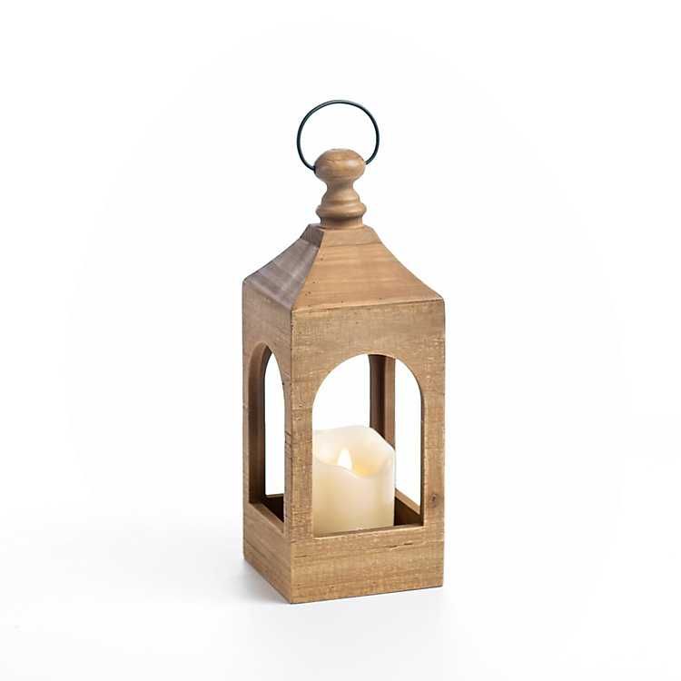 Natural Wood Open Frame Lantern, 15 in. | Kirkland's Home