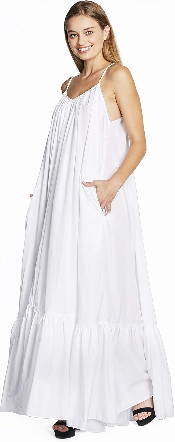 Tov Elegance A-Line Spaghetti Strap Flowy Maxi Rideau Dress | Amazon (US)