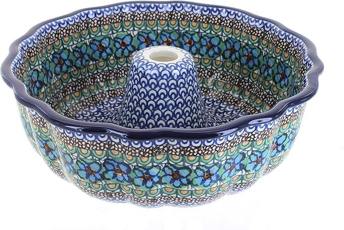 Blue Rose Polish Pottery Mardi Gras Ring Cake Pan | Amazon (US)