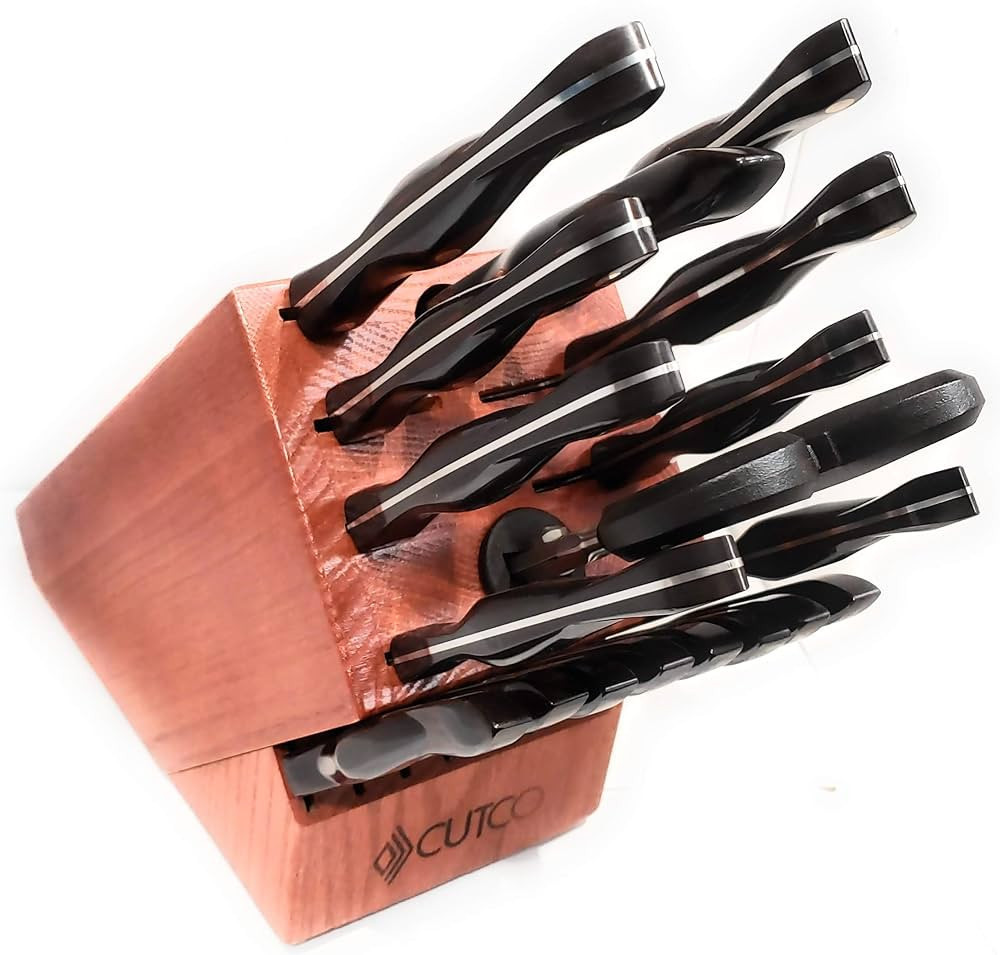 Cutco 21 Piece Kitchen Knife Set with Cherry Finish Oak Block, 8 Table Knives, Paring Knife, Trim... | Amazon (US)