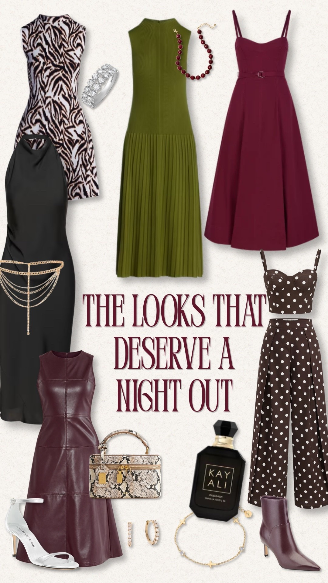 Night out looks that deserve a plan ✨ From date nights to holiday parties, these outfits are full of statement details, rich colors, and pieces that make getting dressed feel special. Which look would you wear? 🤍

night out outfits, date night outfits, dinner outfit ideas, going out dresses, cocktail dresses, fall event outfits, special occasion outfits, burgundy outfit, elevated style, women’s fashion, evening looks, TheMomInStyle

#LTKootd #LTKgrwm #LTKSeasonal