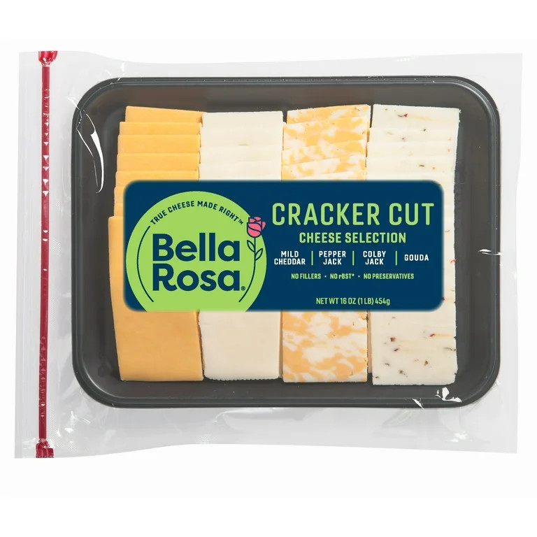 Bella Rosa Cracker Cut Cheddar, Pepper Jack, Colby Jack, and Gouda Cheese Slice Variety Pack, 1 l... | Walmart (US)