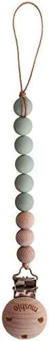mushie Pacifier Clip Holder | Cleo (Sage) | Amazon (US)