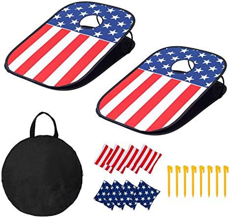 Collapsible Corn Hole Set, Outdoor/ Indoor Portable Bean Bag Toss Set Family Cornhole Game Board ... | Amazon (US)