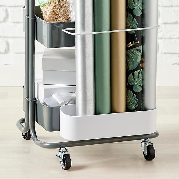 The Container Store 3-Tier Cart Gift Wrap Organizer | The Container Store