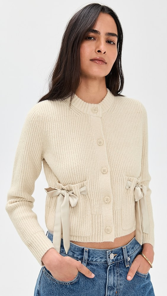 Stassi Satin Tie Cardigan | Shopbop