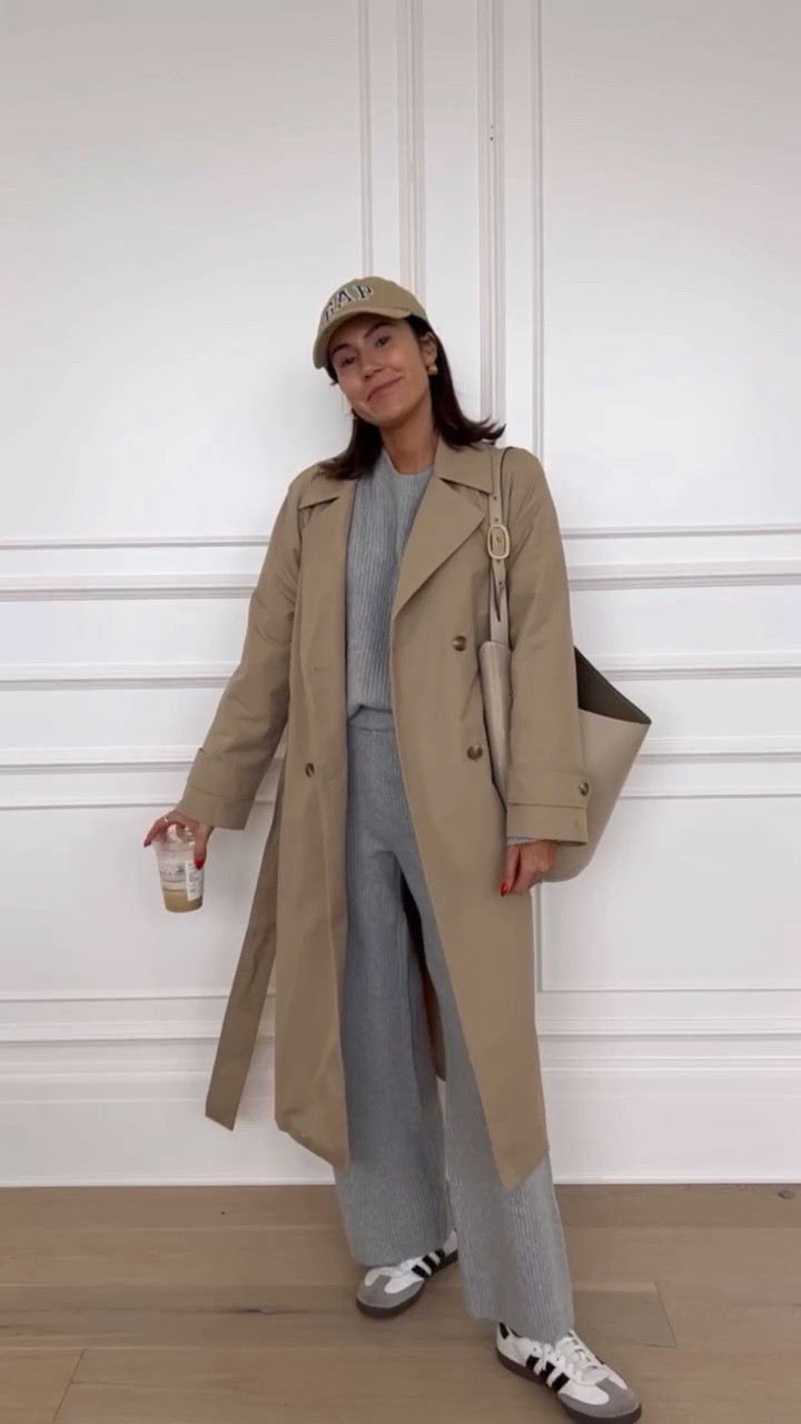 Found the coziest gray matching knit set and I want to wear it every day 🙊 throw on a cute long jacket and it transforms the outfit!  This trench coat; fuzzy sherpa jacket & gray wool knit jacket are all on sale right now ✨

Sizing: 
Sherpa coat: M
Gray wool coat: S
Trench coat: S
Sweater: S
Pants: S

Fall fashion; fall style; fall outfits; casual style; matching set; gap; gap sale; matching knit set; tan trench coat; fuzzy jacket; sherpa jacket; wool coat; winter outfit; winter style; women’s coat; Christine Andrew 

#LTKsalealert #LTKstyletip #LTKSeasonal