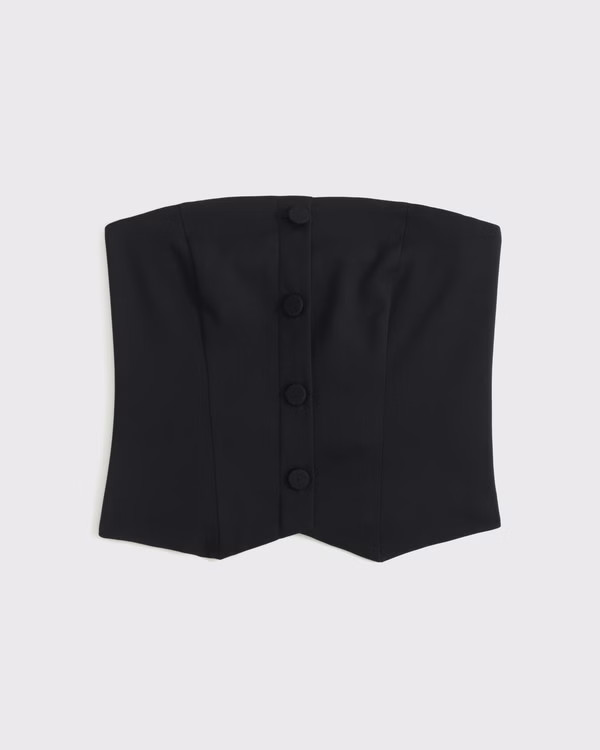 Women's Strapless Cropped Tailored Vest | Women's Tops | Abercrombie.com | Abercrombie & Fitch (US)