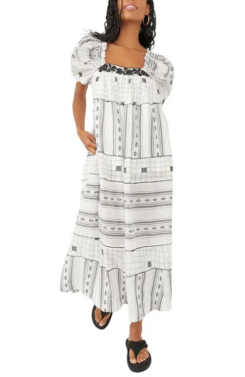 Free People Jamie Embroidered Maxi Dress in Black And White at Nordstrom, Size X-Large | Nordstrom