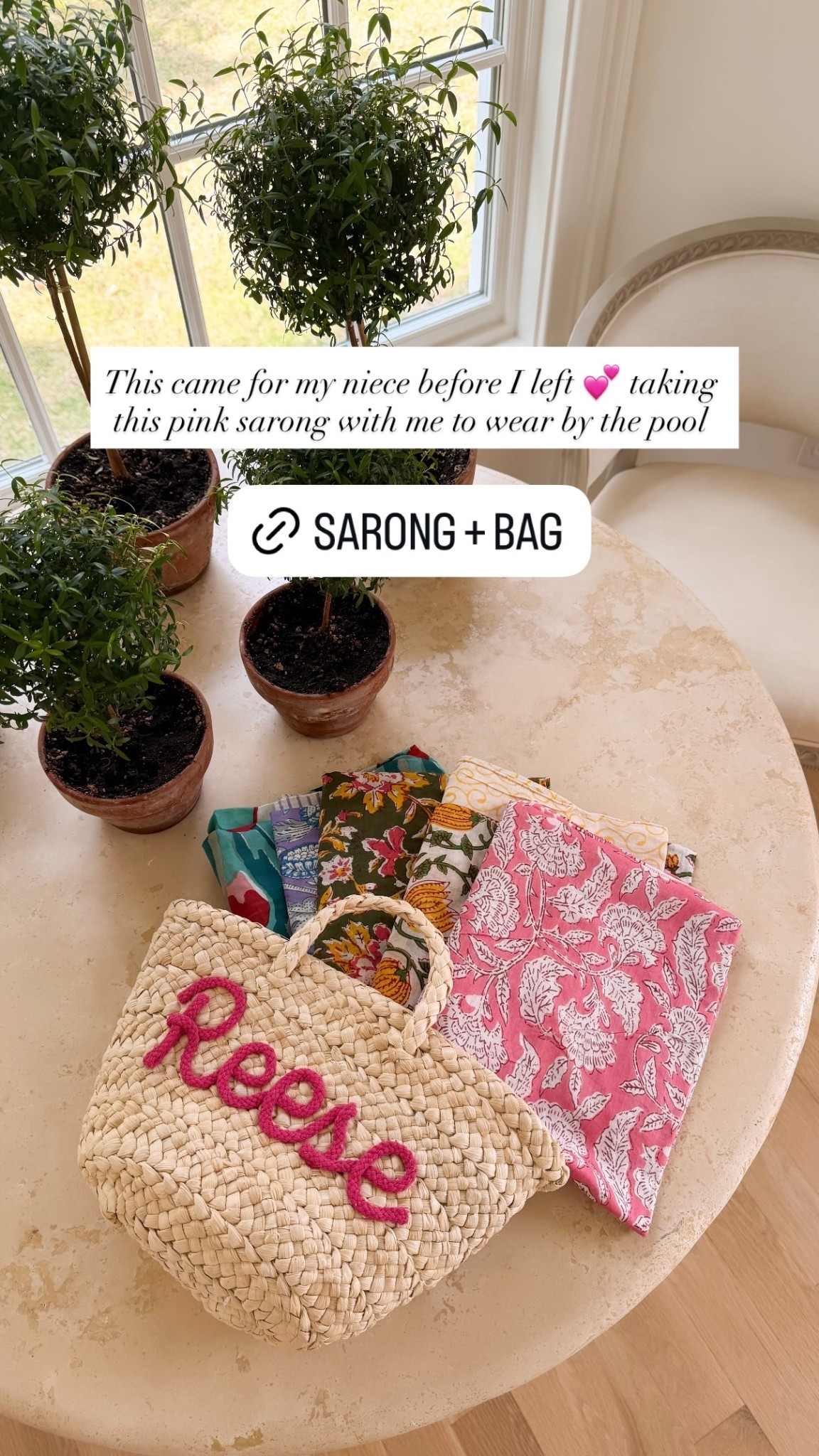 This came for my niece before I left 💕 taking this pink sarong with me to wear by the pool