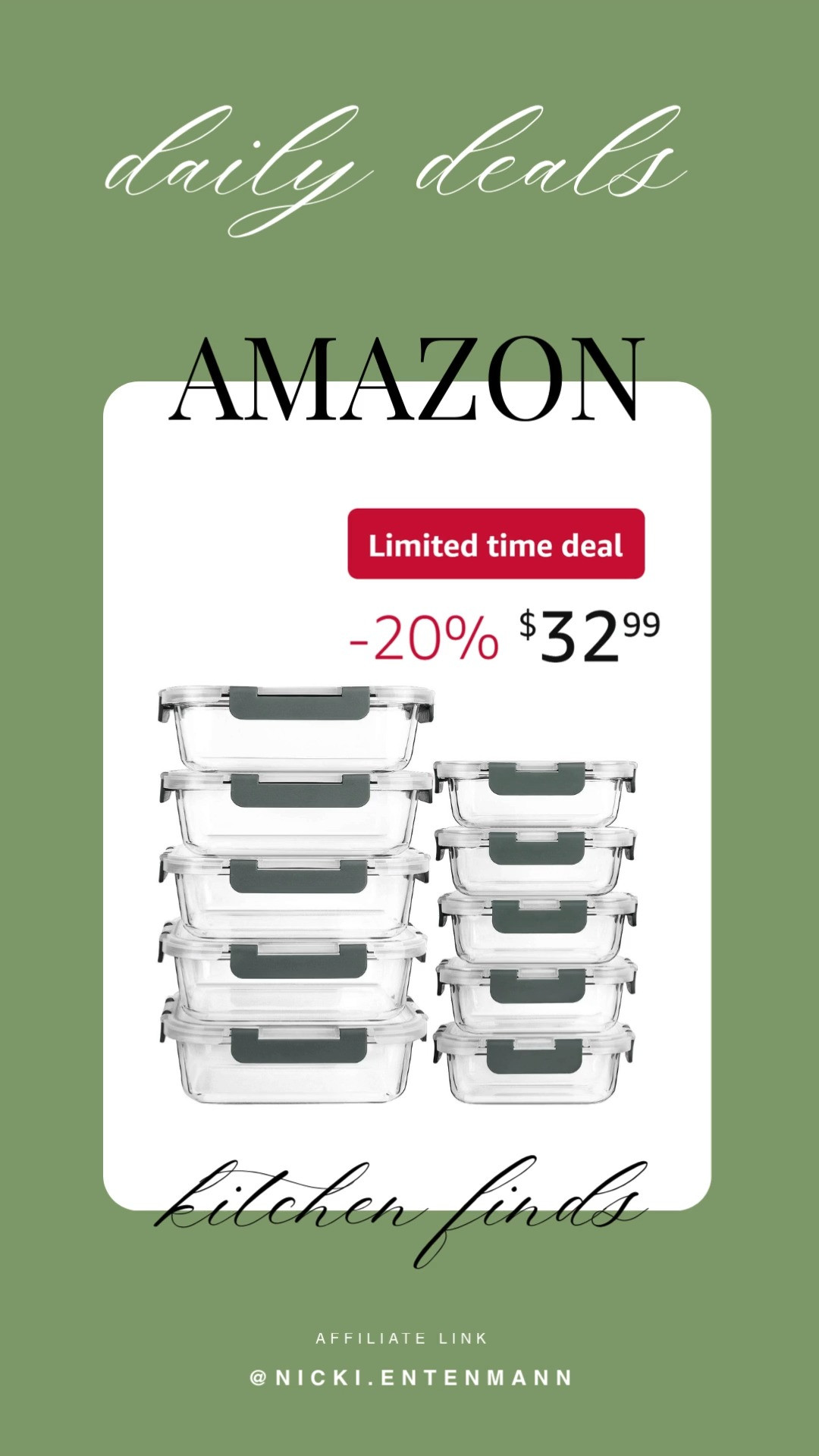 These glass meal prep containers with lids bring cheerful convenience and effortless organization to everyday meals with modern flair. #MealPrepContainers #GlassStorage #KitchenEssentials #FoodStorage #DailyUse #LifestyleGear #ModernLiving #HealthyLiving #HomeCooking #OrganizingSolutions 🥗✨🍱
 

 #LTKHome #LTKSaleAlert #LTKTravel