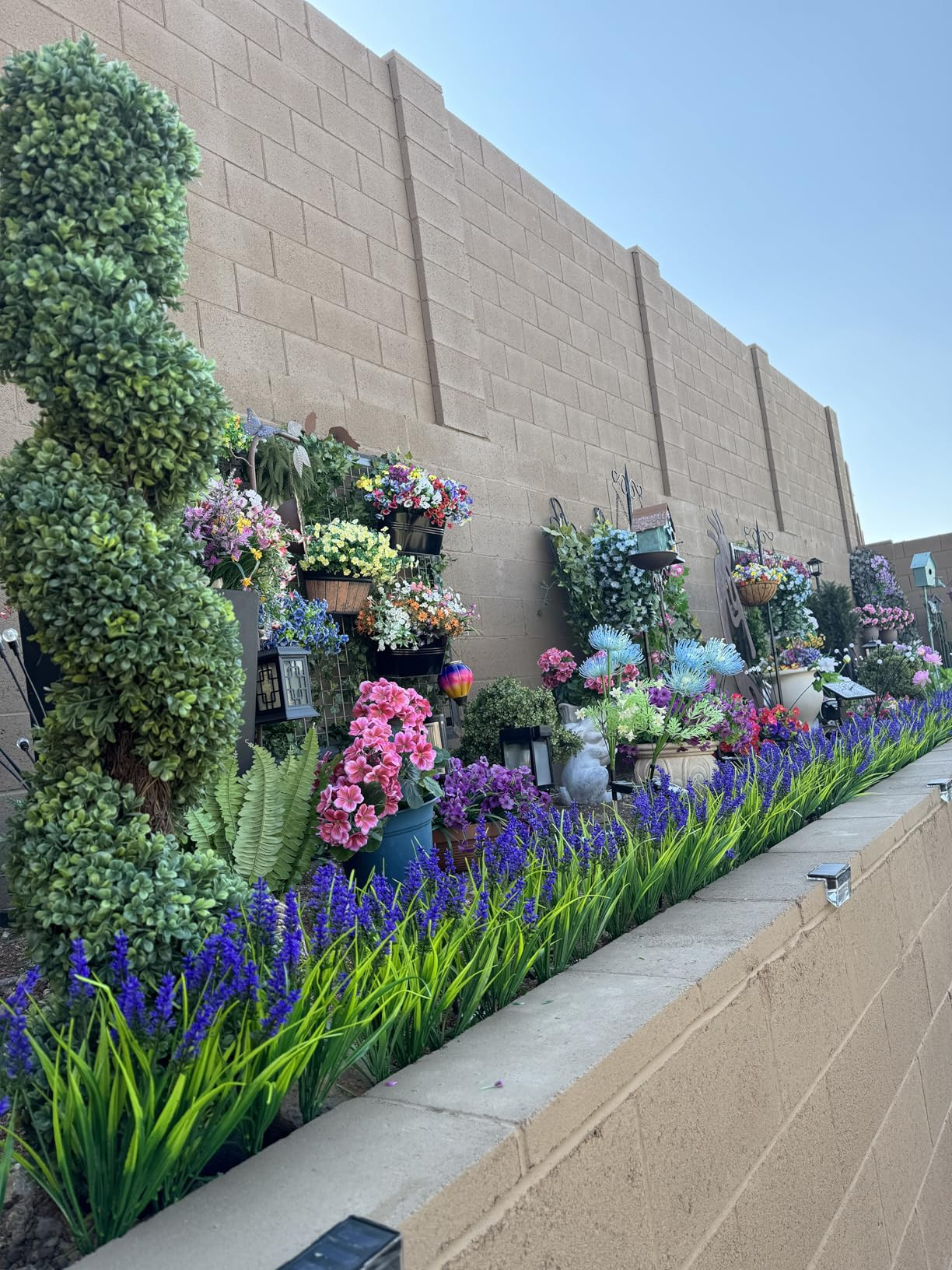 22 Pcs Artificial Outdoor Flowers UV Resistant Lavender Fake Greenery Plants Grass with Purple Fl... | Amazon (US)