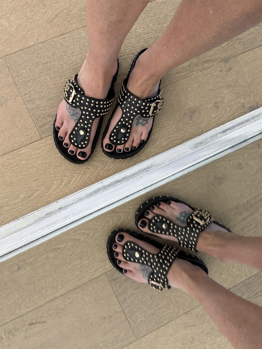 My studded sandals from @AKIRA  are marked down to $35 from $50! They run true to size and are so comfy!!

#LTKSaleAlert
