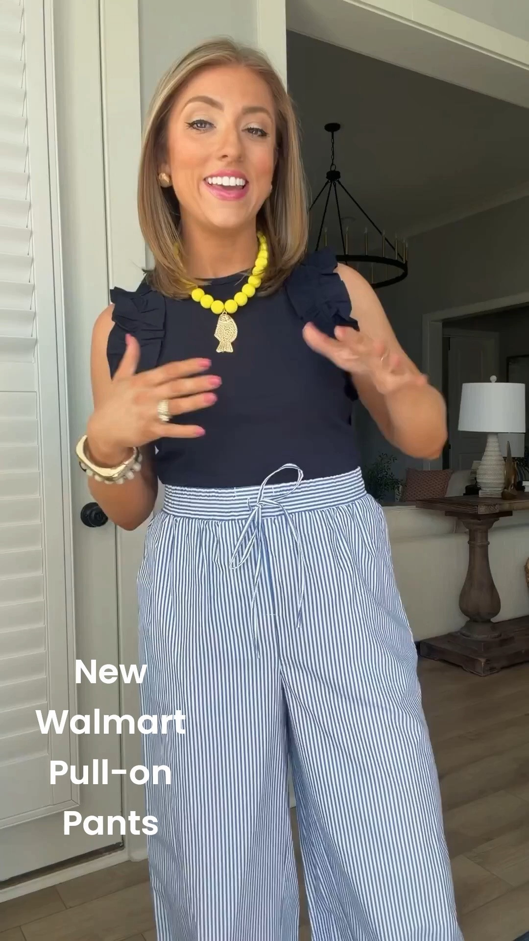 Casual with a little coastal charm! ⚓️ This ruffle sleeve top paired with these striped wide leg pants is such an effortless outfit for summer. The pants are lightweight, flattering, and so comfortable, while the top instantly dresses up the look.

These are the kinds of Walmart finds that make getting dressed so easy!

#WalmartFashion #WalmartStyle #WideLegPants #StripedPants #SummerFashion #AffordableStyle #EverydayStyle #OOTD #CoastalStyle #FashionFinds

#LTKootd #LTKPetite