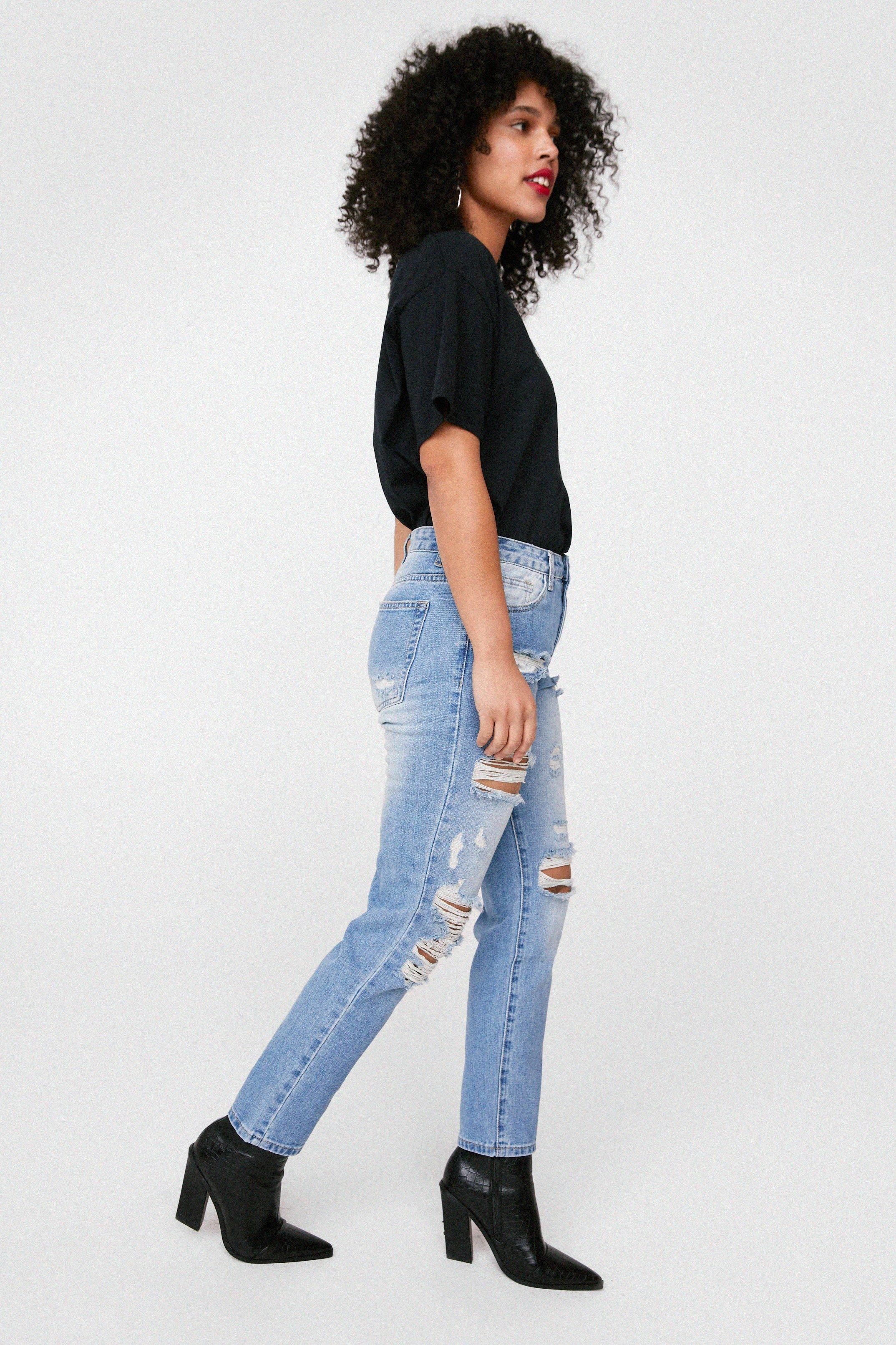 Distressed Ripped Faded Boyfriend Jeans | Nasty Gal (US)