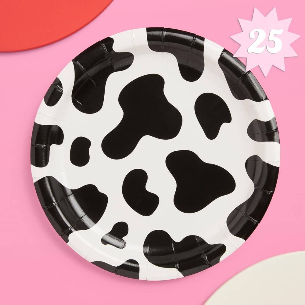 xo, Fetti Cow Print Paper Plates - 25 pk, 9" | Bachelorette Party Decorations, Last Rodeo, Cowboy... | Amazon (US)