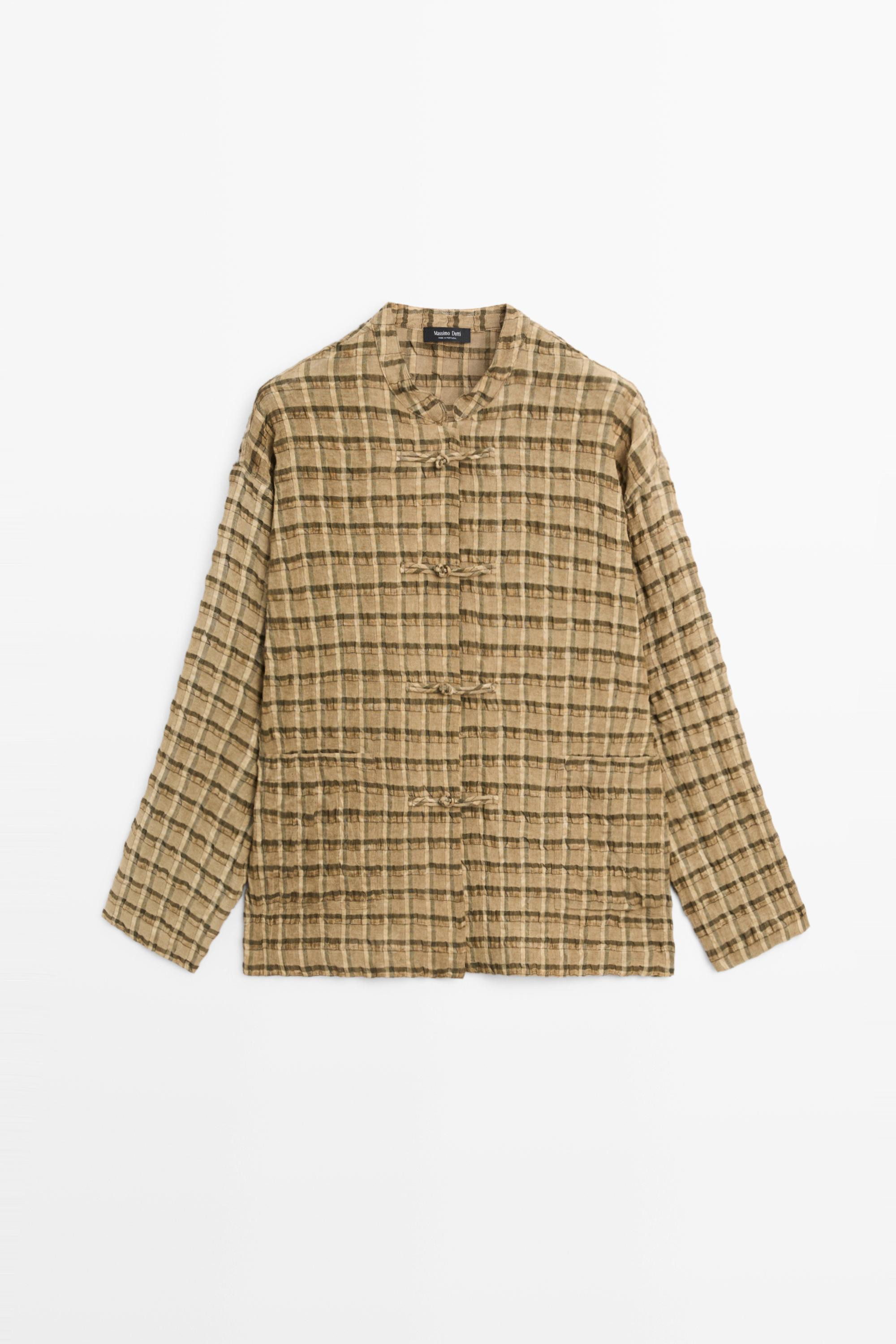Soepelvallend overhemd met ruitpatroon - MOSTERDGEEL | Massimo Dutti NL