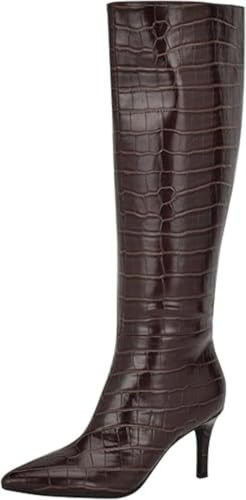 Guess Women's Wayla Boot, Dark Brown Croco 200, 7.5 | Amazon (US)