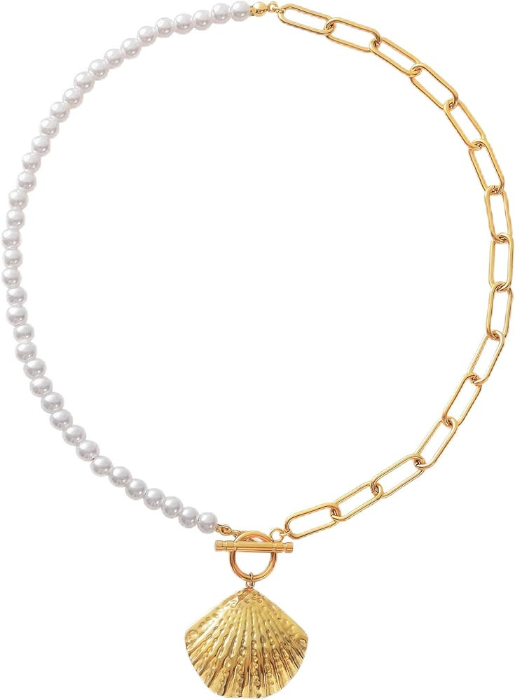 Wellike Colorful Beaded Necklaces For Women Pearl Choker Necklace 18k Gold Plated Dainty Handmade... | Amazon (US)