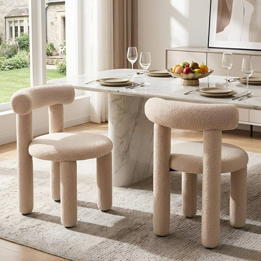 Ya-Home Esszimmerst\u00fchle 2er Set aus Kunstfell K\u00fcchenst\u00fchle mit R\u00fcckenlehne mo... | Amazon (DE)