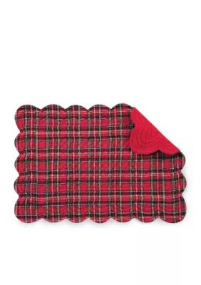 C&F Plaid Reversible Quilted Placemat | Belk
