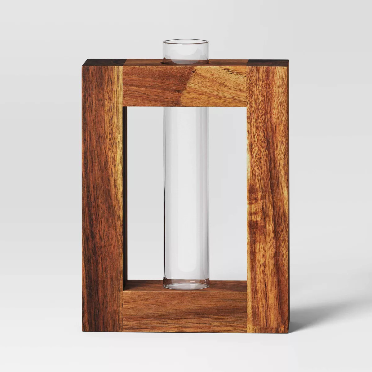 Propagation Vessel Rectangle with Wood Base Natural Wood 5.91"x1.97"x8.15" - Threshold™ | Target