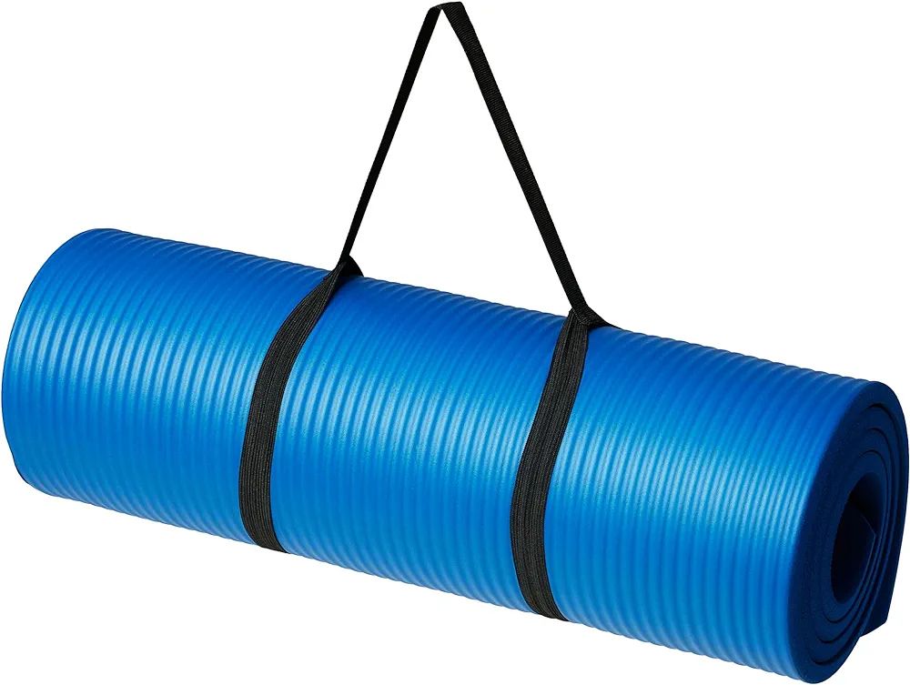 Amazon Basics 1/2 Inch Extra Thick Exercise Yoga Mat with Carrying Strap | Amazon (US)