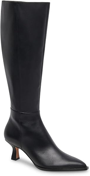 Coutgo Womens Knee High Boots Kitten Low Heel Pointed Toe Tall Boots Side Zipper Winter Dress Sho... | Amazon (US)