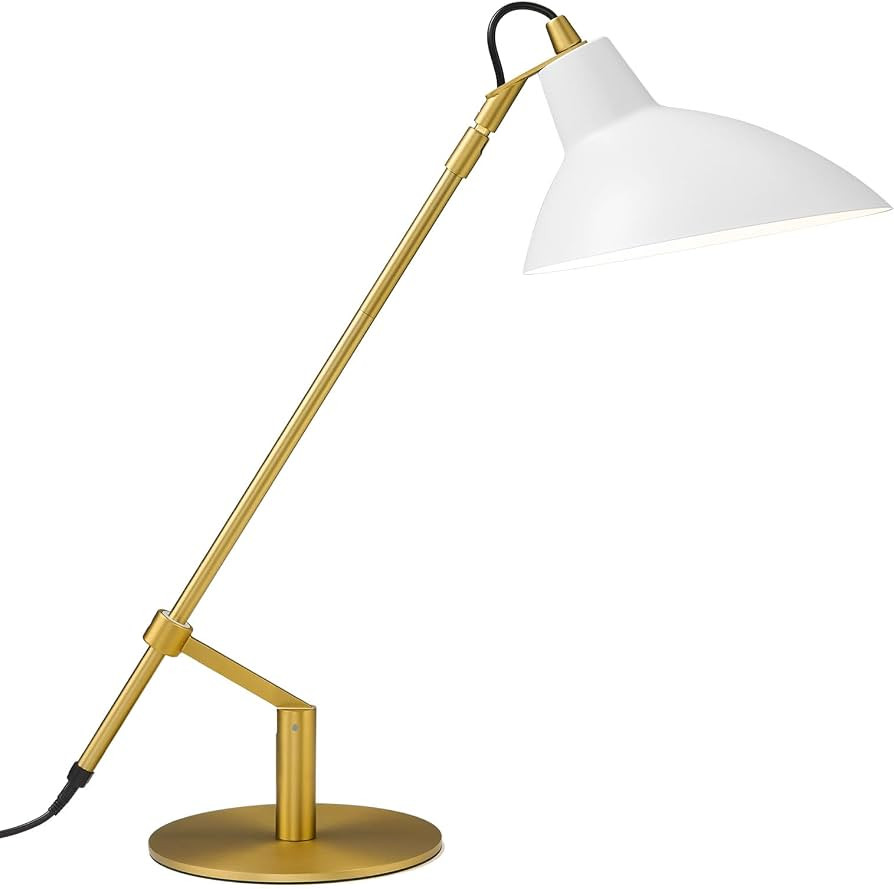 Desk Lamp Modern Industrial 100% Metal Adjustable Table Lamp 24", Natural Light (4000K) with Dimm... | Amazon (US)