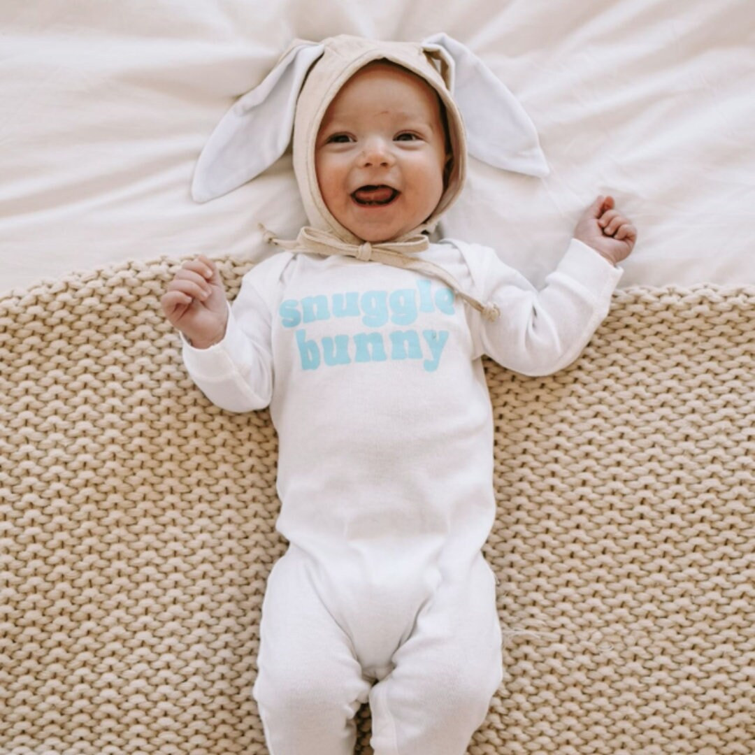 Snuggle Bunny One Piece Baby Sleeper Infant Romper Baby Easter Sleeper Easter Sleeper Easter Infa... | Etsy (US)